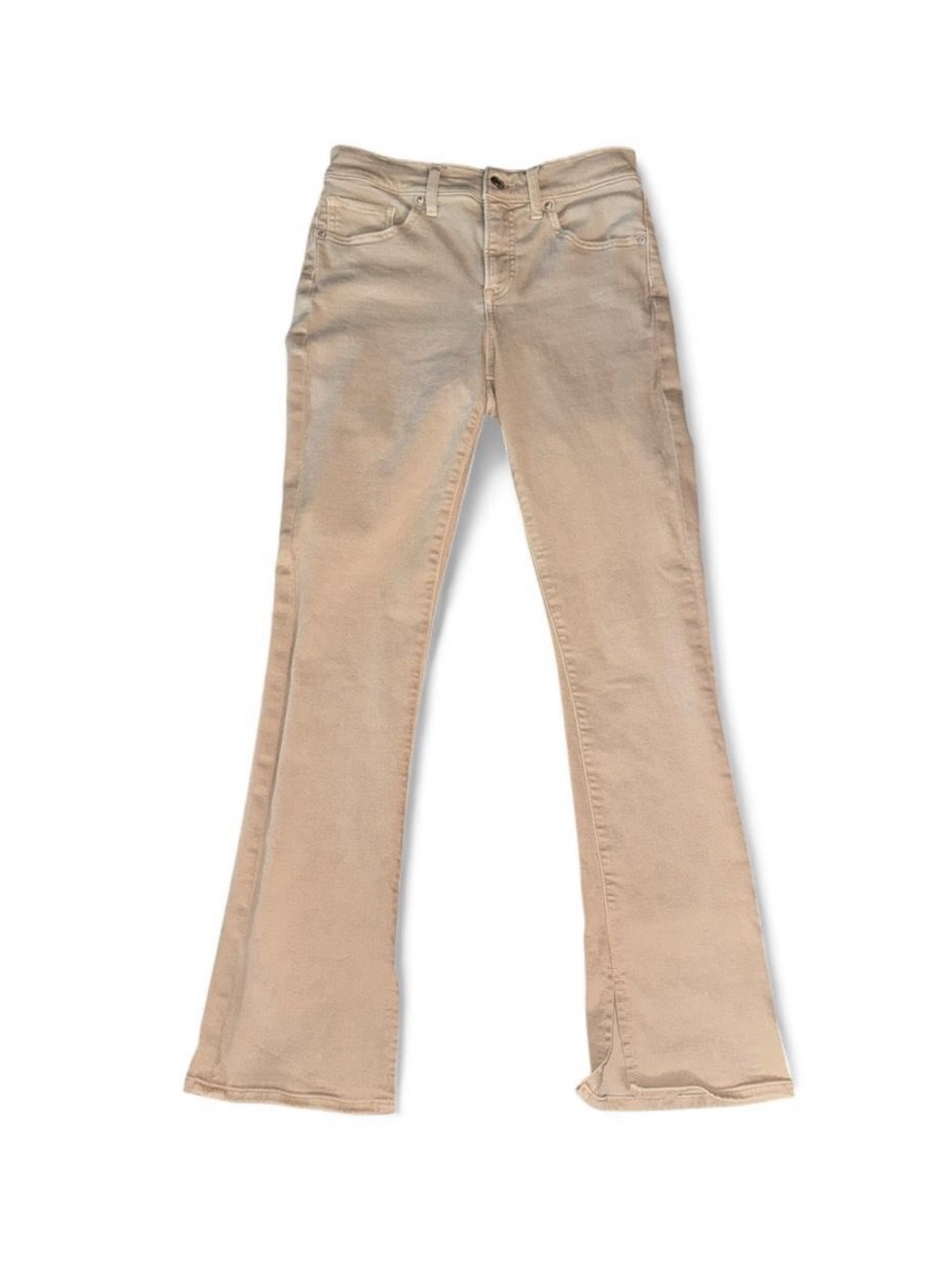 Express Beige Flare Jeans With Slits